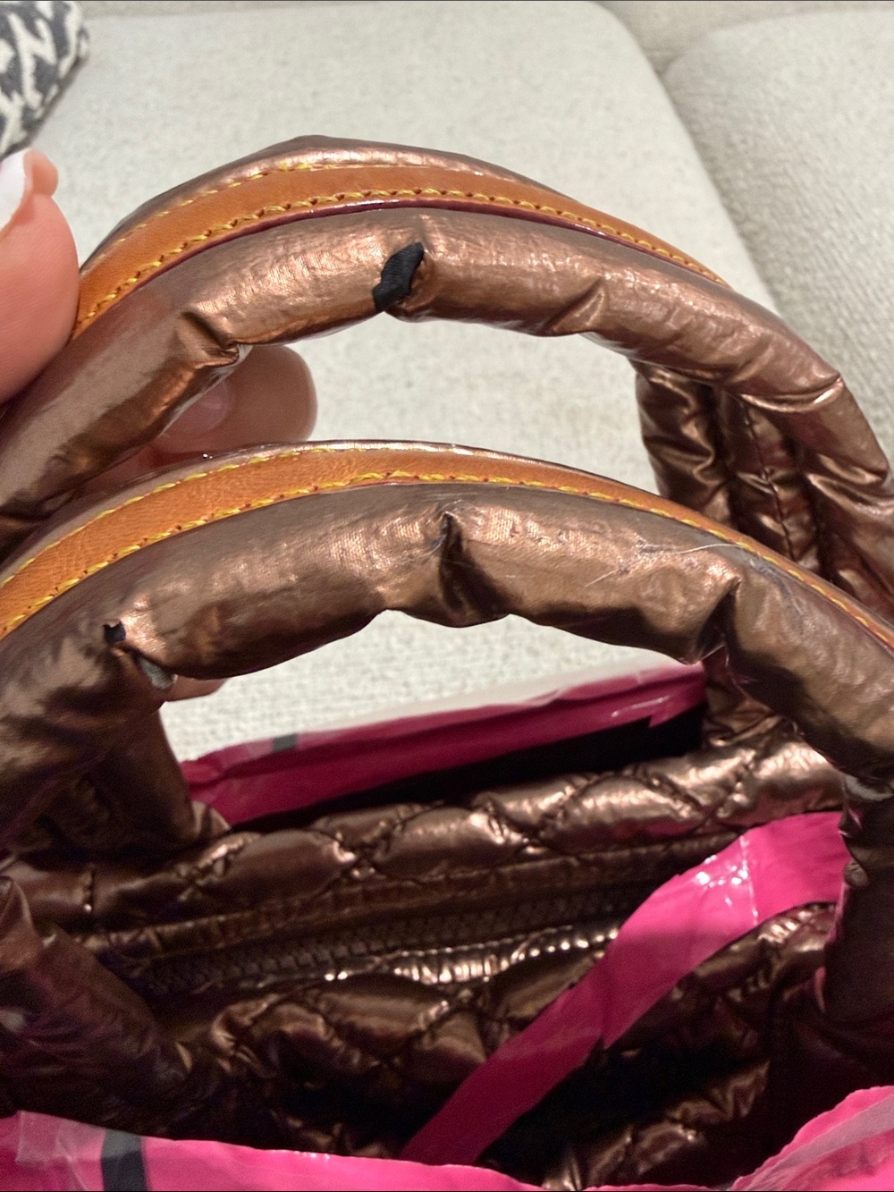 MZ Wallace Quilted Metallic Bronze Crossbody Bag - Picture 4 of 4